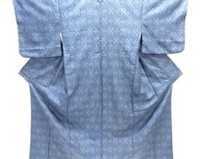 幾何学に花模様織り出し西陣お召着物アンサンブル